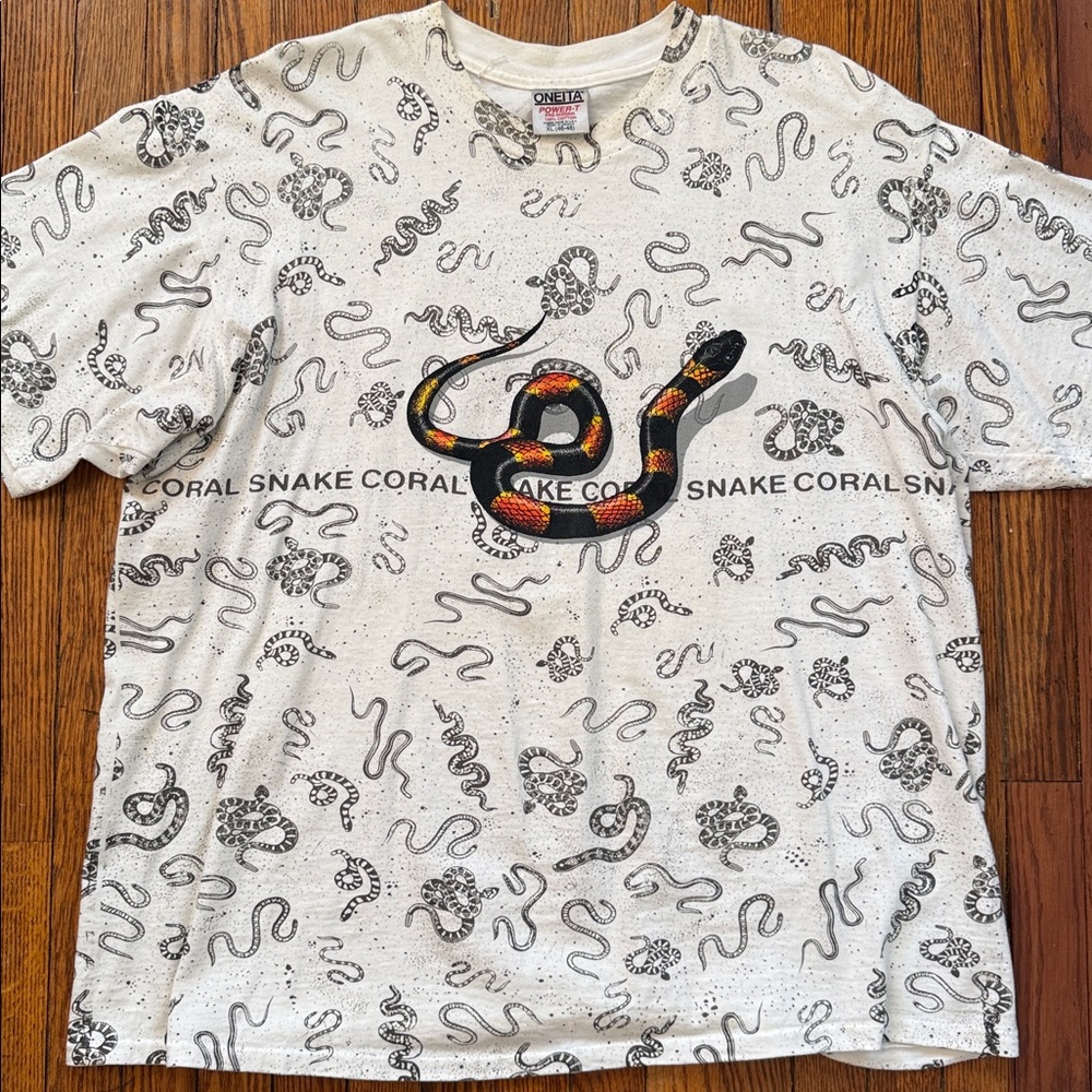 1993 Coral Snake AOP Vintage Single Stitch T-Shirt